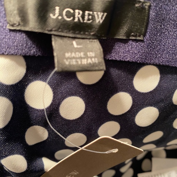 NWT Large J. Crew Navy and White Polka Dot Skirt - Picture 3 of 4